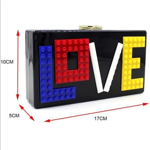 Love Lego pink acrylic clutch purse new - Picture 4 of 6